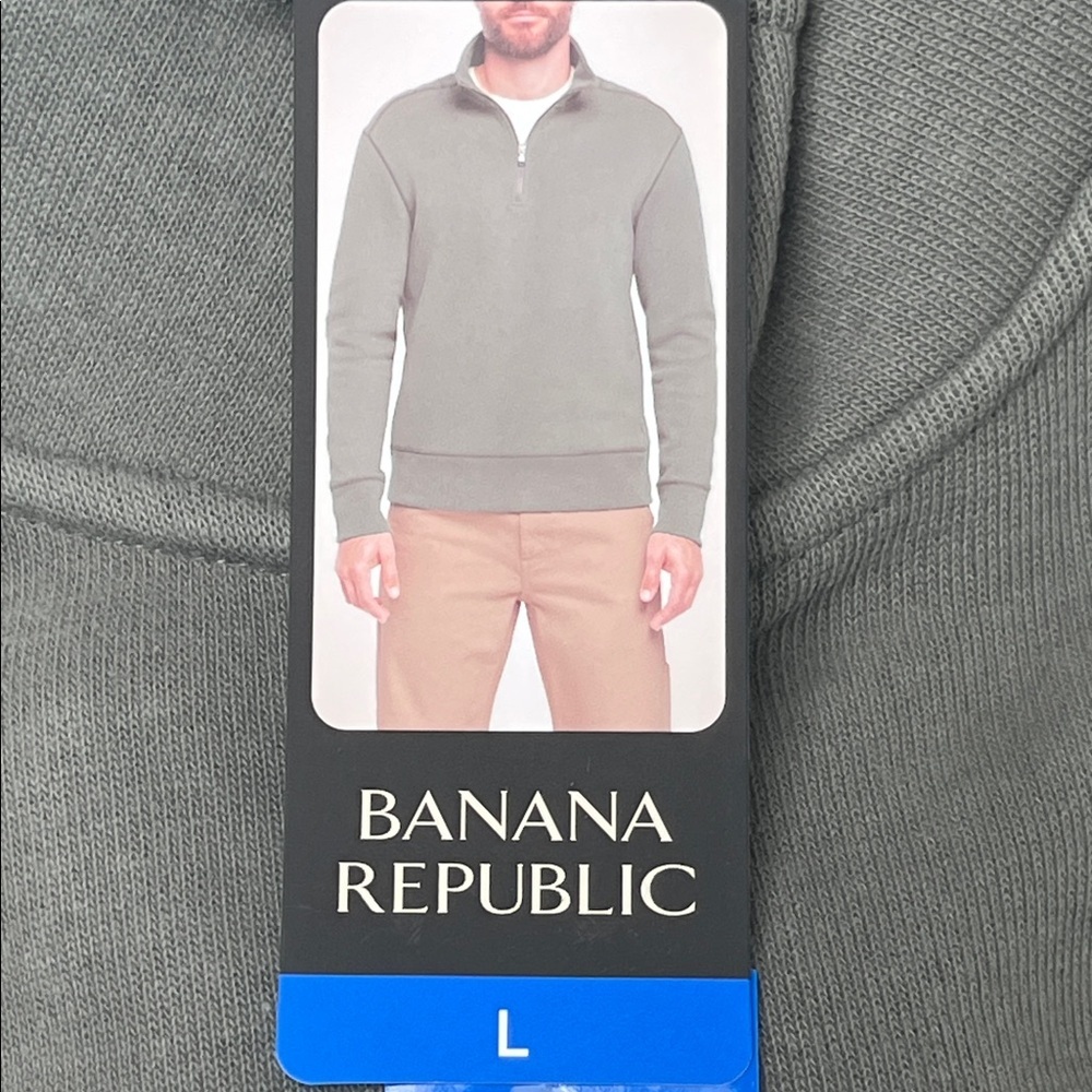 Banana Republic Men's Zip-Up Gray Sweater large NWT